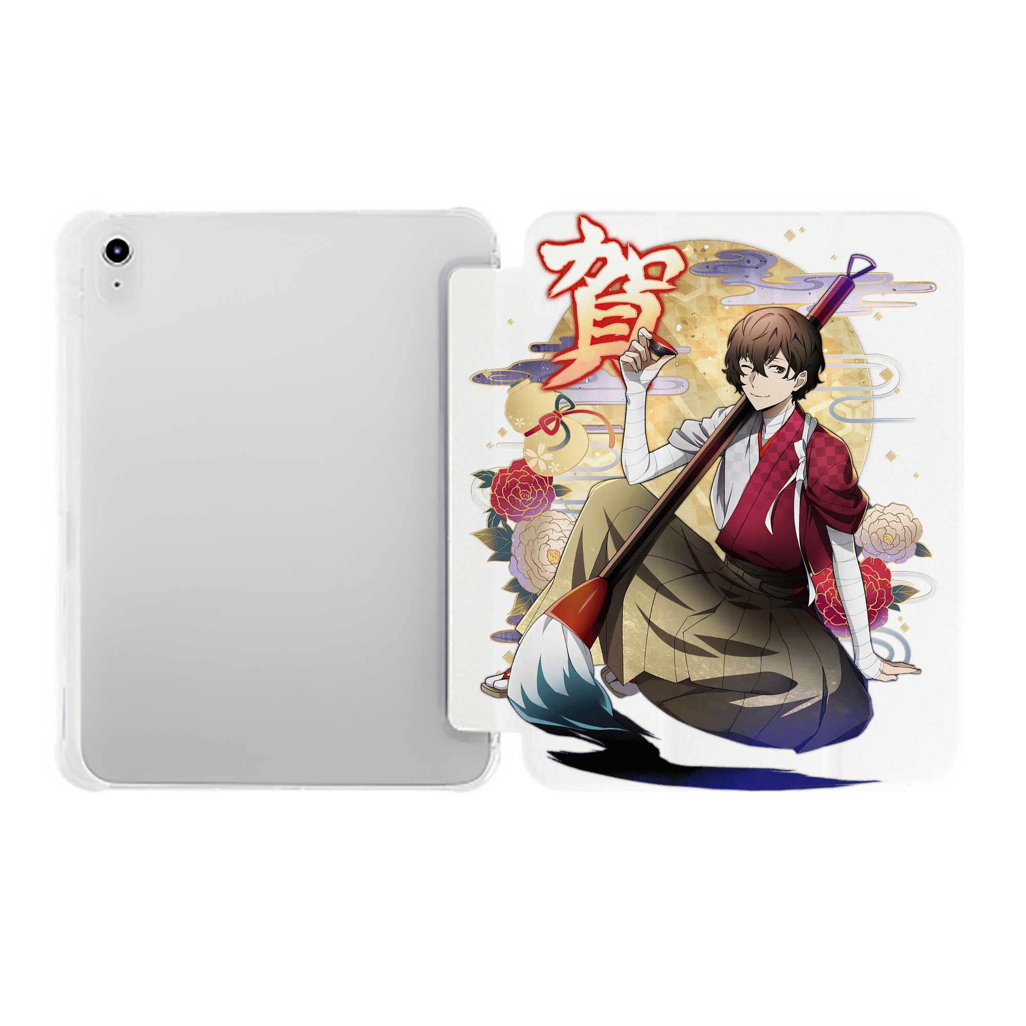（画像用） 文豪ストレイドッグス Bungo Stray Dogs IPad ケース ペン収納付き 三つ折りスタンド PUレザー×シリコン 対応機種9.5/10.5/10.9インチ